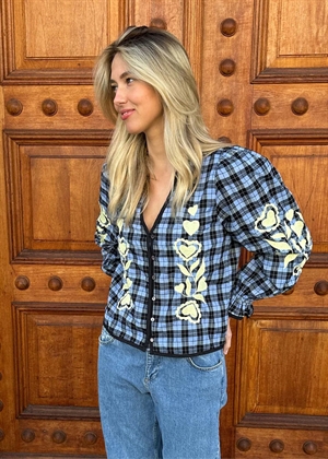 Fran bluse Blue Check Sissel Edelbo 